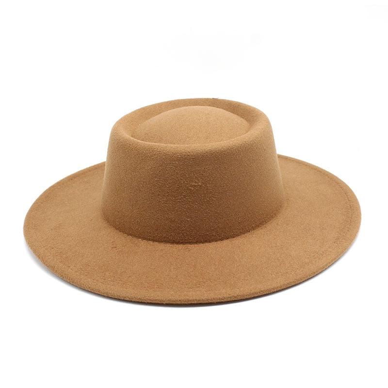 Simple Classic Unisex Fedora Hats Men Women Wide Brim Wool Jazz Hats Elegant Fedoras Hat for Women Lady Wide Brim Autumn Winter Cap Vintage Style Dress Formal Hat For Various Occasions 56-58CM Stevvex