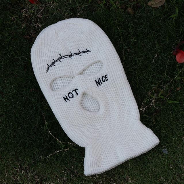 Ski Mask Knitted Face Cover Winter Balaclava Full Face Mask for Outdoor Sports 3 Hole Balaclava Party Mask Limited Embroidery Knit Hat Full Face Cover Balaclava Hats Funny Party Embroidery Beanies Caps Hole Knitted Full Face Cover Stevvex