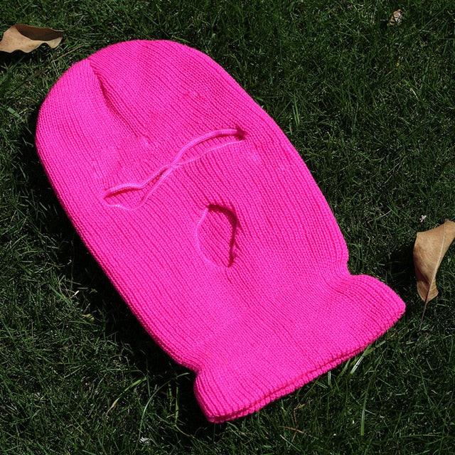Ski Mask Knitted Face Cover Winter Balaclava Full Face Mask for Outdoor Sports 3 Hole Balaclava Party Mask Limited Embroidery Knit Hat Full Face Cover Balaclava Hats Funny Party Embroidery Beanies Caps Hole Knitted Full Face Cover Stevvex