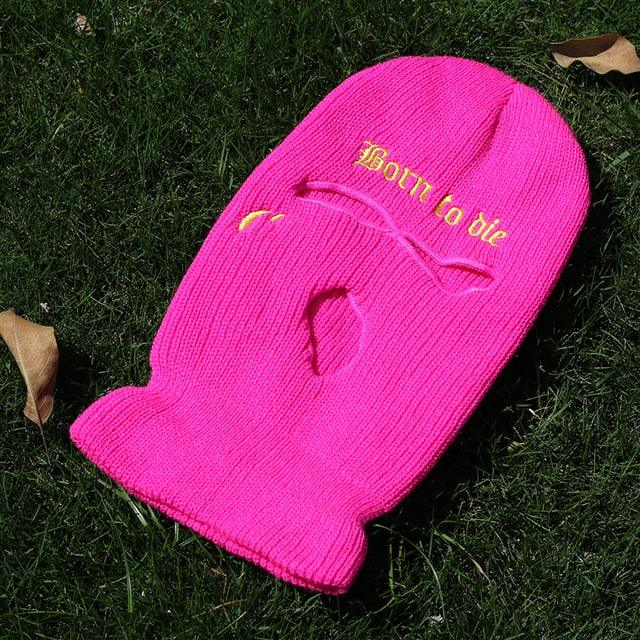 Ski Mask Knitted Face Cover Winter Balaclava Full Face Mask for Outdoor Sports 3 Hole Balaclava Party Mask Limited Embroidery Knit Hat Full Face Cover Balaclava Hats Funny Party Embroidery Beanies Caps Hole Knitted Full Face Cover Stevvex