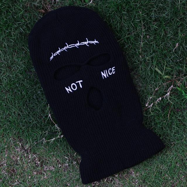 Ski Mask Knitted Face Cover Winter Balaclava Full Face Mask for Outdoor Sports 3 Hole Balaclava Party Mask Limited Embroidery Knit Hat Full Face Cover Balaclava Hats Funny Party Embroidery Beanies Caps Hole Knitted Full Face Cover Stevvex