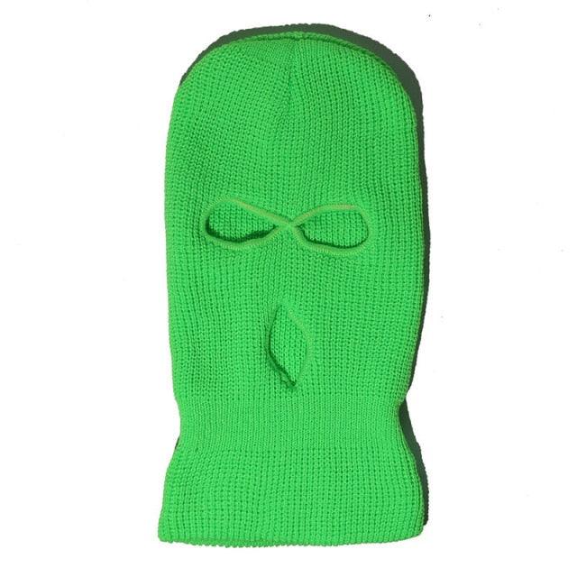 Ski Mask Knitted Face Cover Winter Balaclava Full Face Mask for Winter Outdoor Sports Winter Three 3 Hole Balaclava Knit Hat Ski Mask 3-Hole Knit Hat Full Face Cover Balaclava Hats Funny Party Embroidery Beanies Caps Hole Knitted Full Face Cover Stevvex