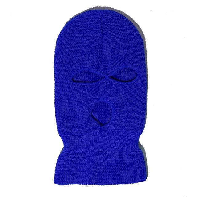 Ski Mask Knitted Face Cover Winter Balaclava Full Face Mask for Winter Outdoor Sports Winter Three 3 Hole Balaclava Knit Hat Ski Mask 3-Hole Knit Hat Full Face Cover Balaclava Hats Funny Party Embroidery Beanies Caps Hole Knitted Full Face Cover Stevvex