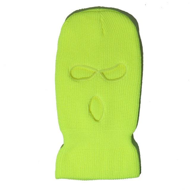 Ski Mask Knitted Face Cover Winter Balaclava Full Face Mask for Winter Outdoor Sports Winter Three 3 Hole Balaclava Knit Hat Ski Mask 3-Hole Knit Hat Full Face Cover Balaclava Hats Funny Party Embroidery Beanies Caps Hole Knitted Full Face Cover Stevvex