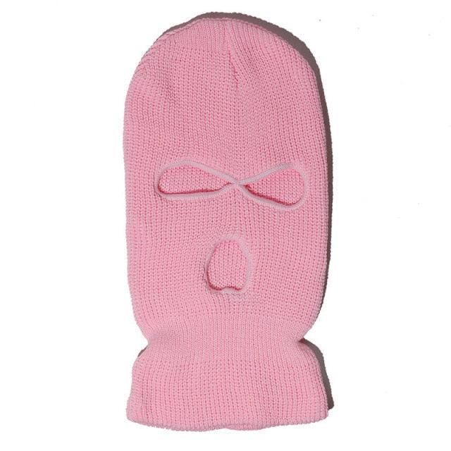 Ski Mask Knitted Face Cover Winter Balaclava Full Face Mask for Winter Outdoor Sports Winter Three 3 Hole Balaclava Knit Hat Ski Mask 3-Hole Knit Hat Full Face Cover Balaclava Hats Funny Party Embroidery Beanies Caps Hole Knitted Full Face Cover Stevvex