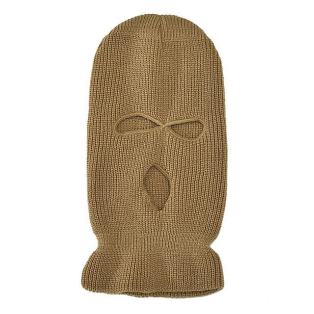 Ski Mask Knitted Face Cover Winter Balaclava Full Face Mask for Winter Outdoor Sports Winter Three 3 Hole Balaclava Knit Hat Ski Mask 3-Hole Knit Hat Full Face Cover Balaclava Hats Funny Party Embroidery Beanies Caps Hole Knitted Full Face Cover Stevvex