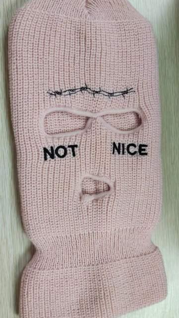 Ski Mask Knitted Face Cover Winter Balaclava Full Face Mask for Winter Outdoor Sports Winter Three 3 Hole Balaclava Knit Hat Ski Mask 3-Hole Knit Hat Full Face Cover Balaclava Hats Funny Party Embroidery Beanies Caps Hole Knitted Full Face Cover Stevvex