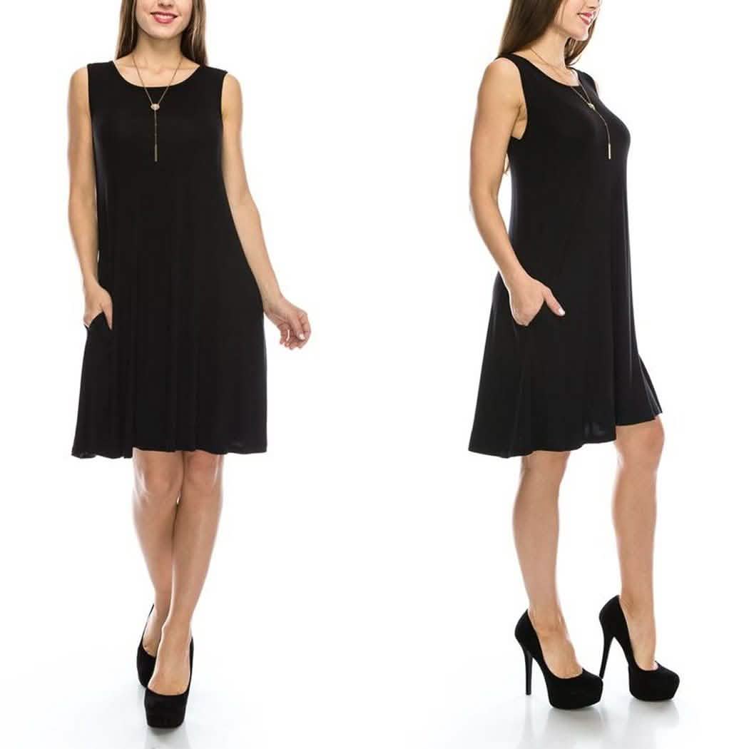 Sleeveless Tunic Dress with Pockets - Assorted Sizes DailySale