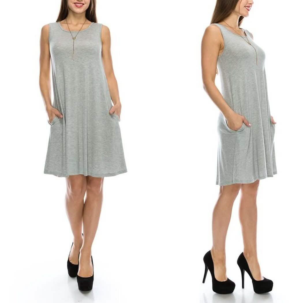 Sleeveless Tunic Dress with Pockets - Assorted Sizes DailySale