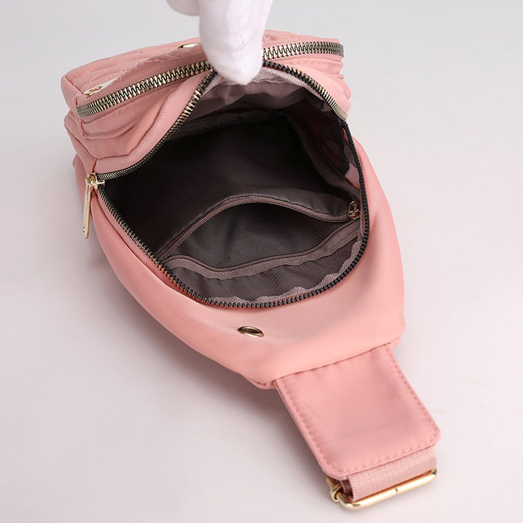Portable Nylon Chest Sling Bag Mini Travel Pack Mesh Strap