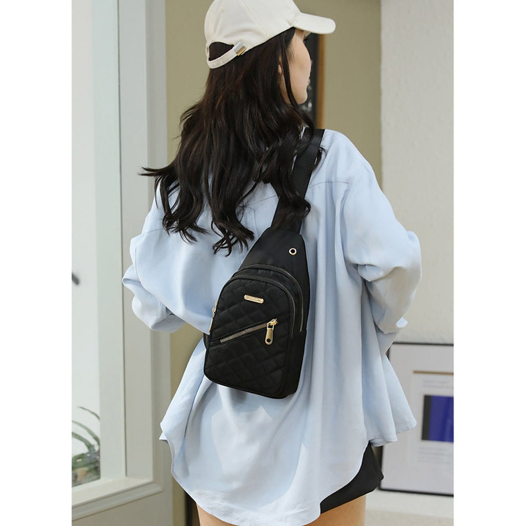 Portable Nylon Chest Sling Bag Mini Travel Pack Mesh Strap