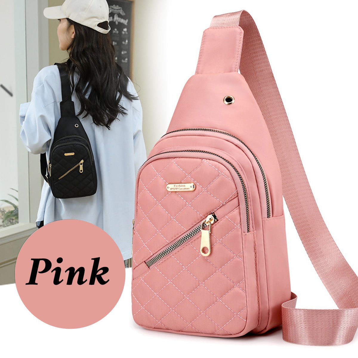 Portable Nylon Chest Sling Bag Mini Travel Pack Mesh Strap