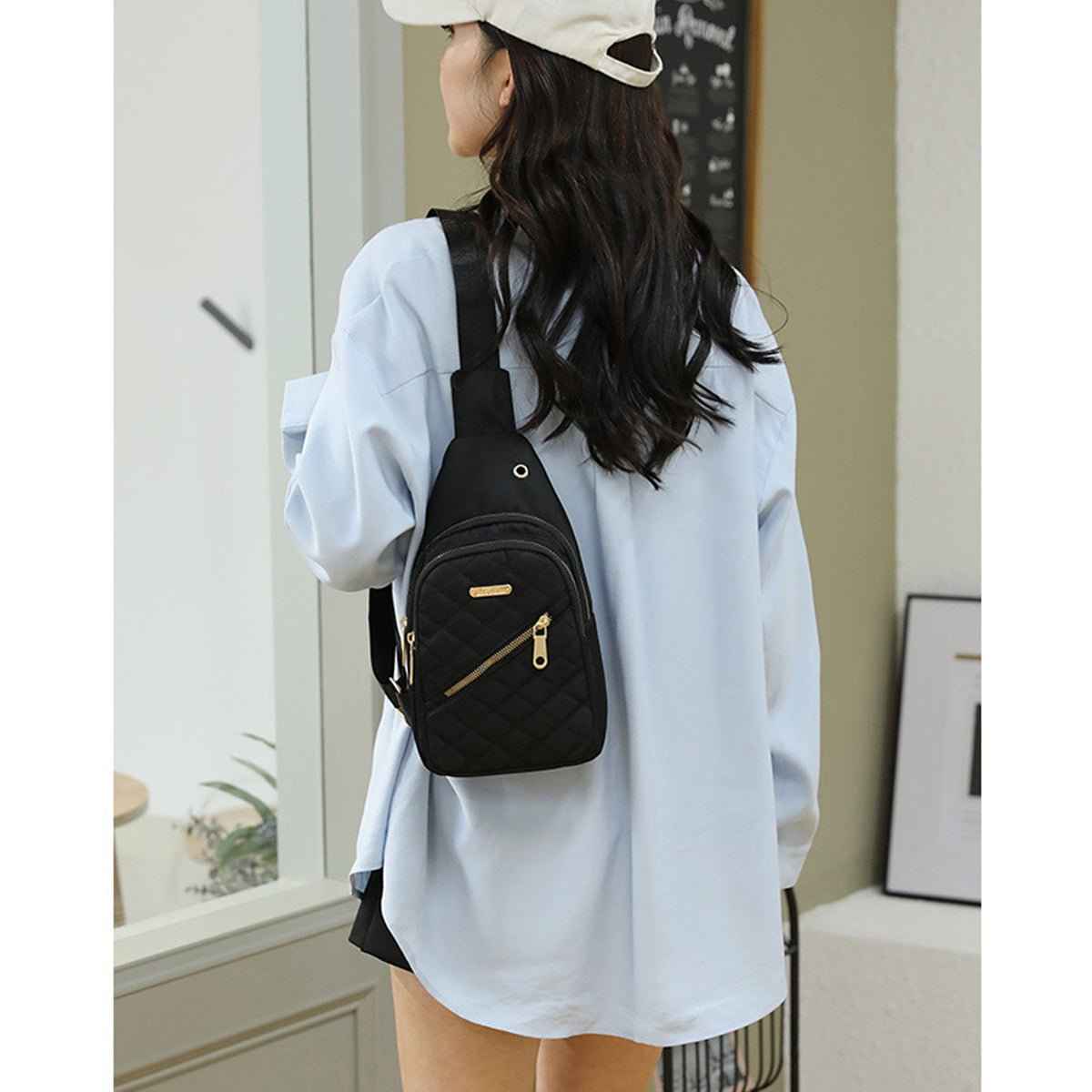 Portable Nylon Chest Sling Bag Mini Travel Pack Mesh Strap Dashing Nova