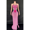 Sling Super Shiny Light Diamond Beaded Evening Gown