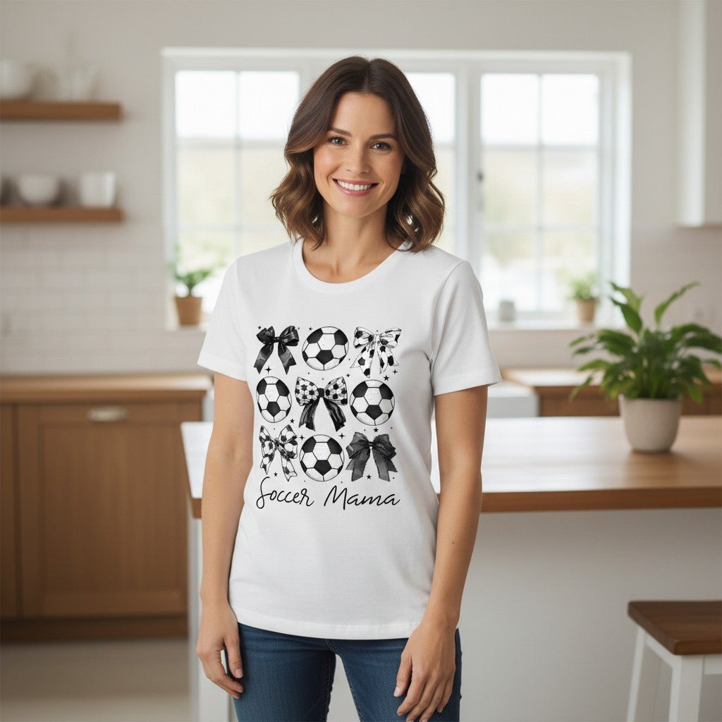 Soccer Mama Graphic T-Shirt 100% Ring Spun Cotton Women's Casual Tee Dashing Nova