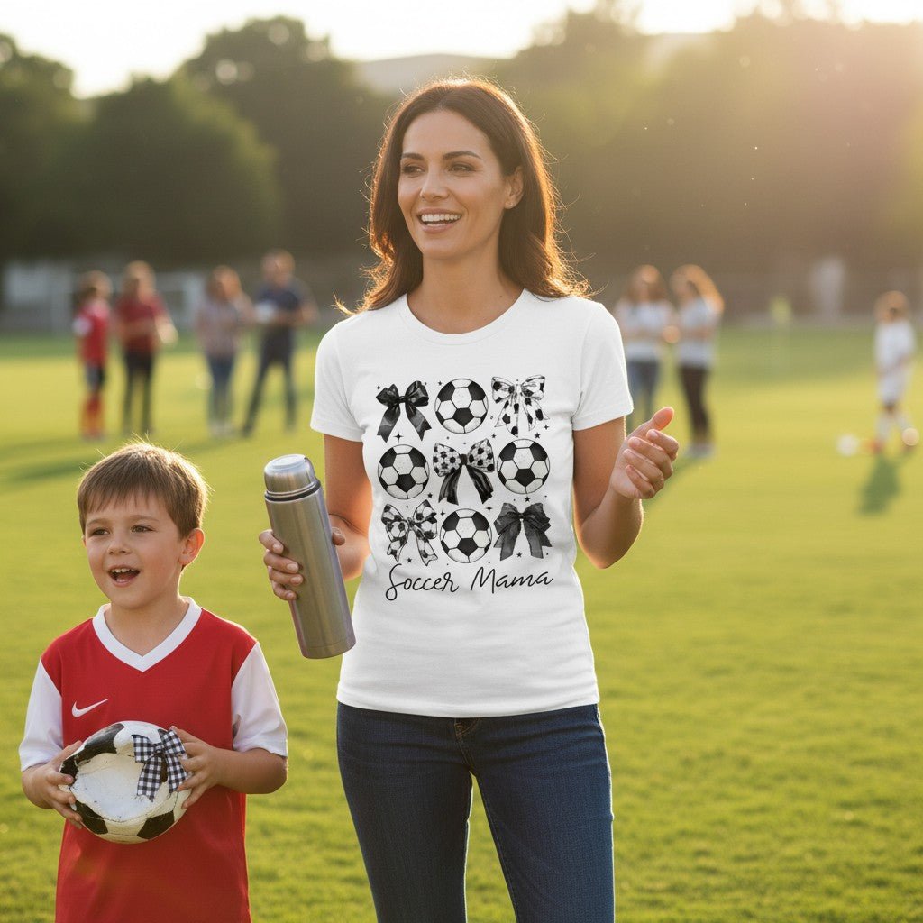 Soccer Mama Graphic T-Shirt 100% Ring Spun Cotton Women's Casual Tee Dashing Nova