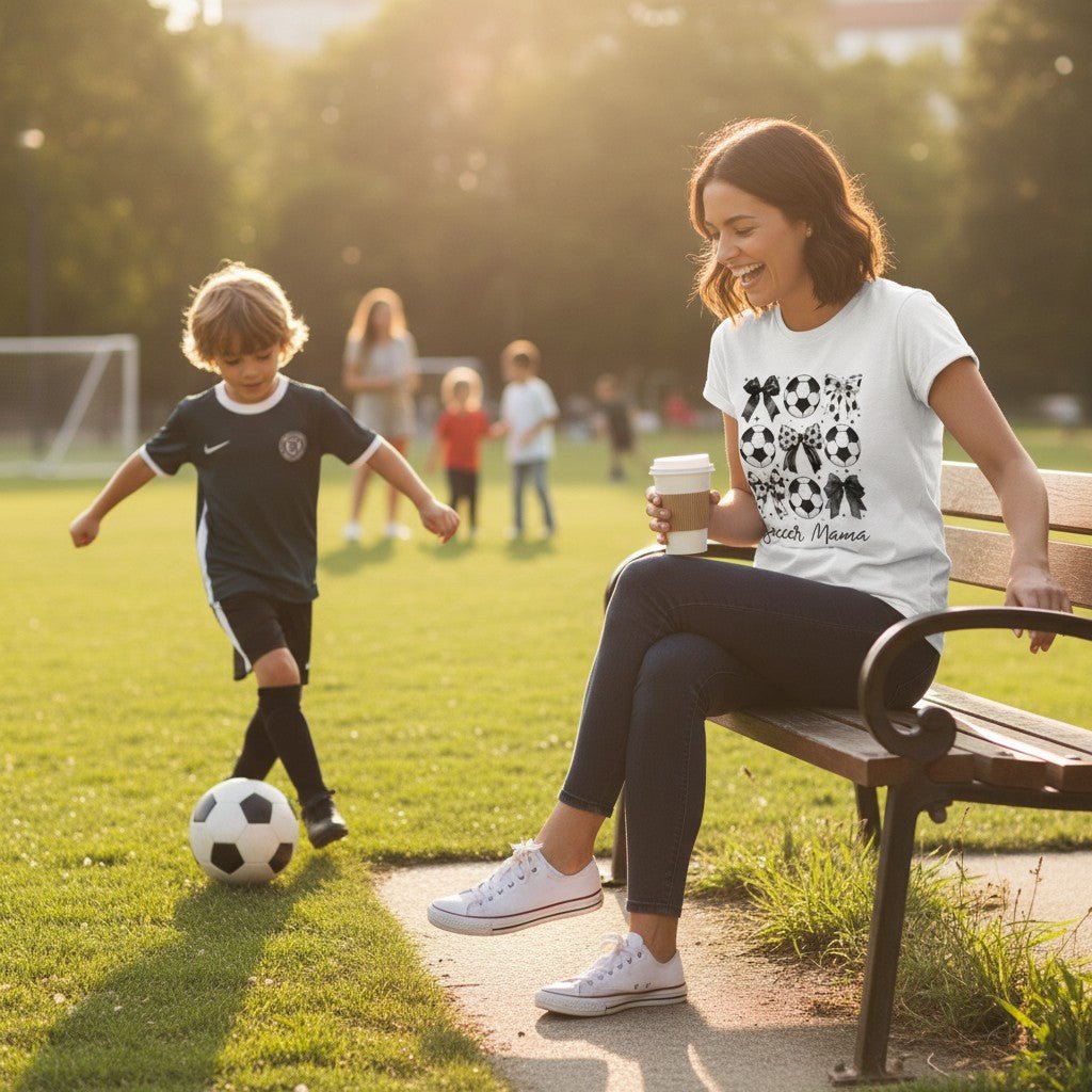 Soccer Mama Graphic T-Shirt 100% Ring Spun Cotton Women's Casual Tee Dashing Nova