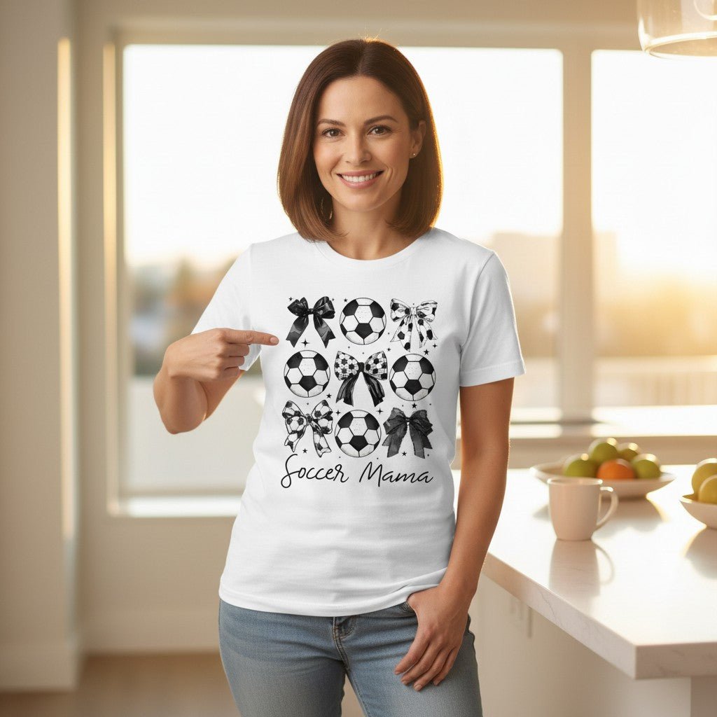 Soccer Mama Graphic T-Shirt 100% Ring Spun Cotton Women's Casual Tee Dashing Nova