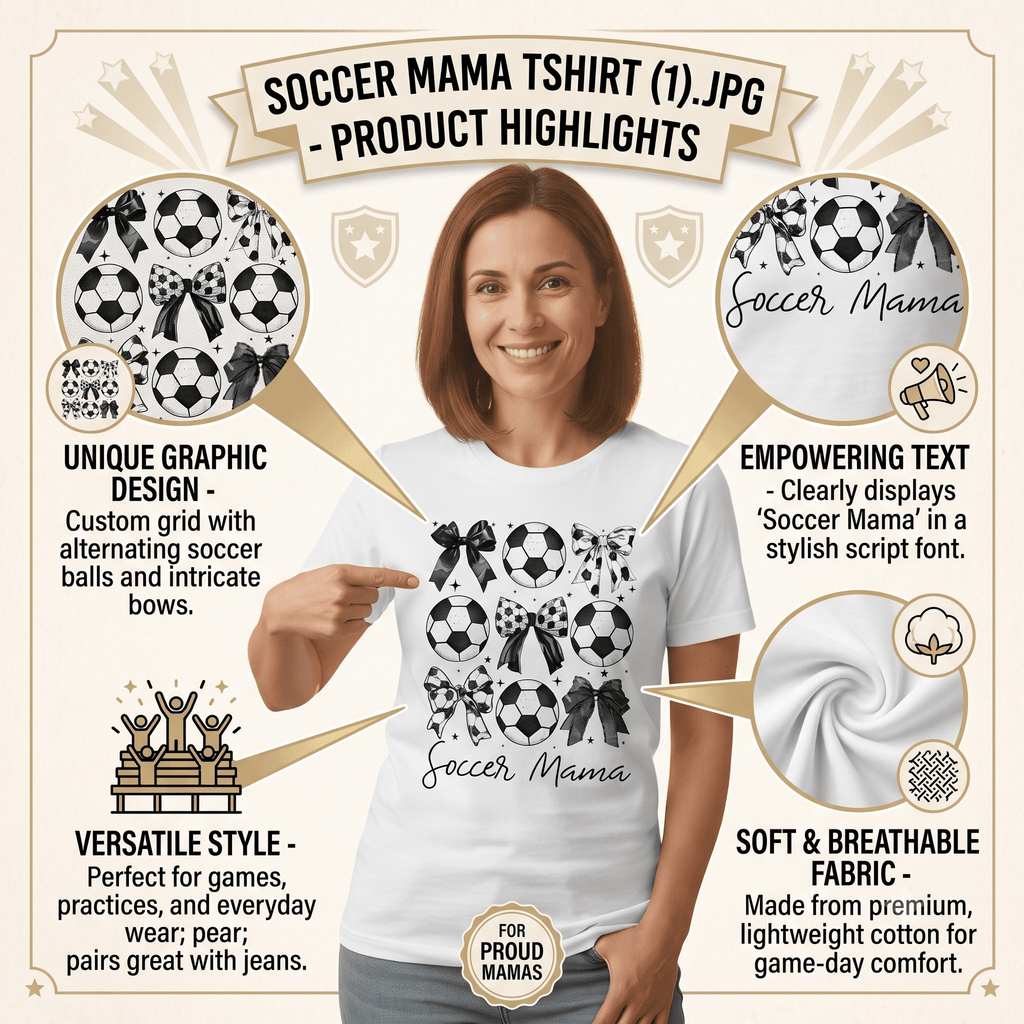 Soccer Mama Graphic T-Shirt 100% Ring Spun Cotton Women's Casual Tee Dashing Nova