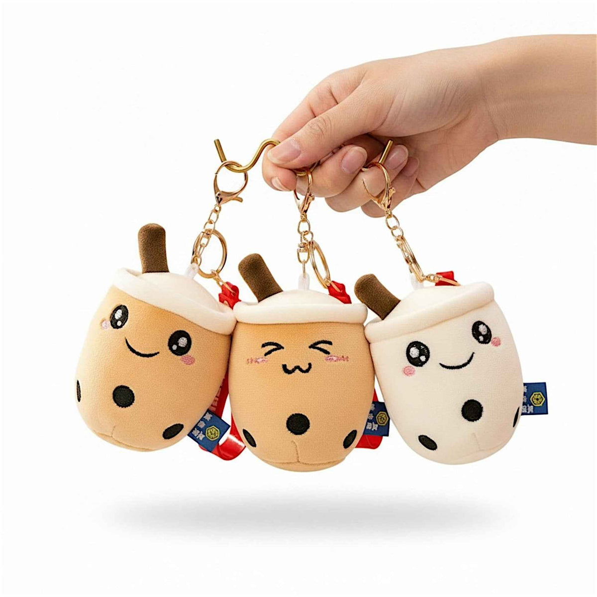 Soft Fabric Boba Keychain 3 Pack Kawaii Bag Charm Accessory Dashing Nova