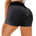 Solid Color Honeycomb Design Yoga Shorts