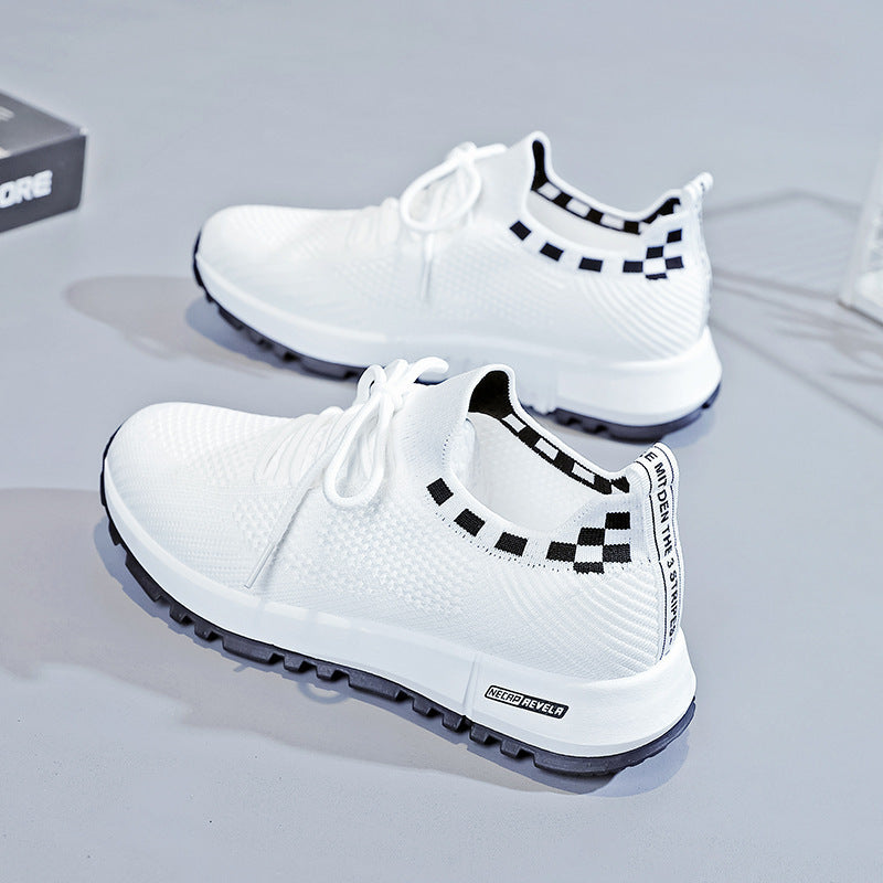 Spring and summer new women's shoes with soft soles, durable and lightweight, white shoes, fashionable and trendy, fly woven mesh running shoes, casual shoes V.I.P Digital Presence