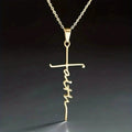 Stainless Steel Faith Word Church Prayer Religious Pendant Necklace DailySale