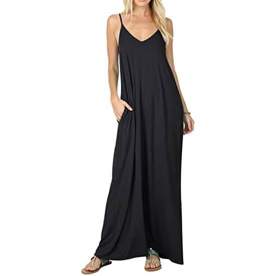 Stokeen Women's Summer Casual Plain Spaghetti Strap Maxi Dress DailySale
