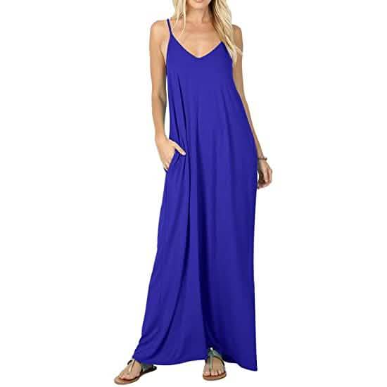 Stokeen Women's Summer Casual Plain Spaghetti Strap Maxi Dress DailySale