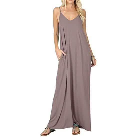 Stokeen Women's Summer Casual Plain Spaghetti Strap Maxi Dress DailySale