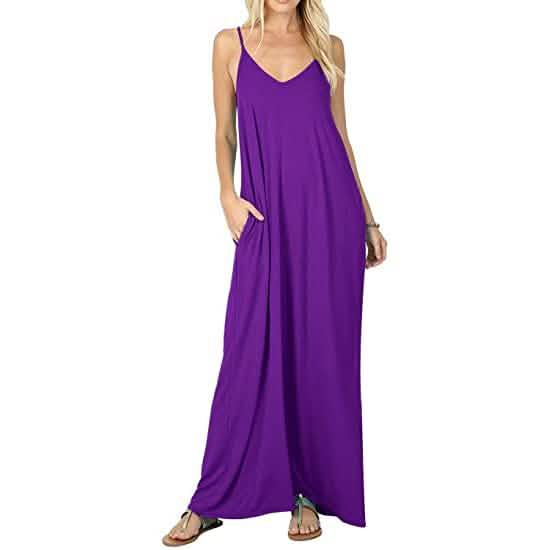 Stokeen Women's Summer Casual Plain Spaghetti Strap Maxi Dress DailySale