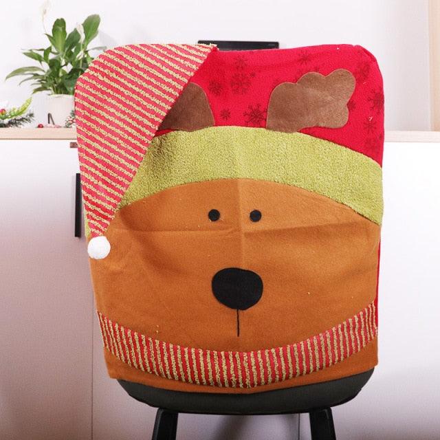 Stylish Chair Covers Christmas Santa Claus Chair Back Cover Christmas Dining Dinner Table Decoration New Year Party Supplies Dining Table Decoration for Home New Year Party Stevvex