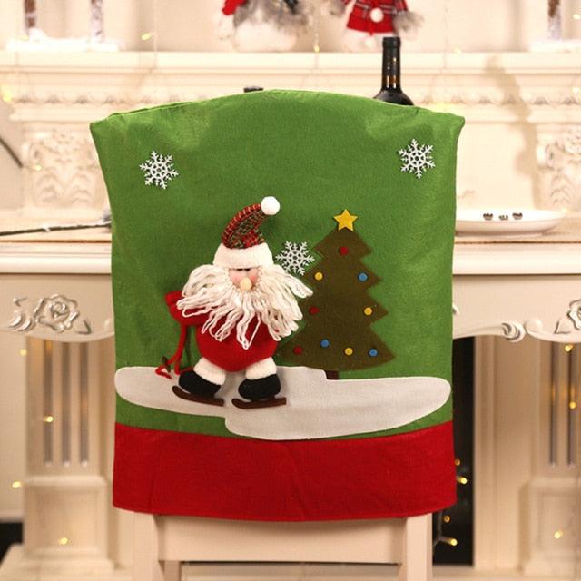 Stylish Chair Covers Christmas Santa Claus Chair Back Cover Christmas Dining Dinner Table Decoration New Year Party Supplies Dining Table Decoration for Home New Year Party Stevvex