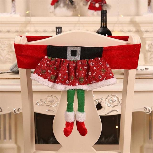 Stylish Chair Covers Christmas Santa Claus Chair Back Cover Christmas Dining Dinner Table Decoration New Year Party Supplies Dining Table Decoration for Home New Year Party Stevvex