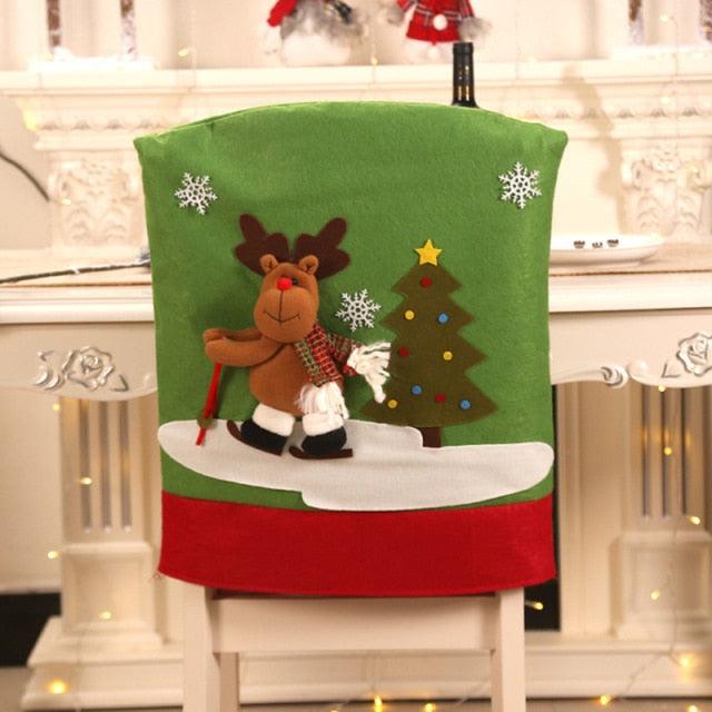 Stylish Chair Covers Christmas Santa Claus Chair Back Cover Christmas Dining Dinner Table Decoration New Year Party Supplies Dining Table Decoration for Home New Year Party Stevvex