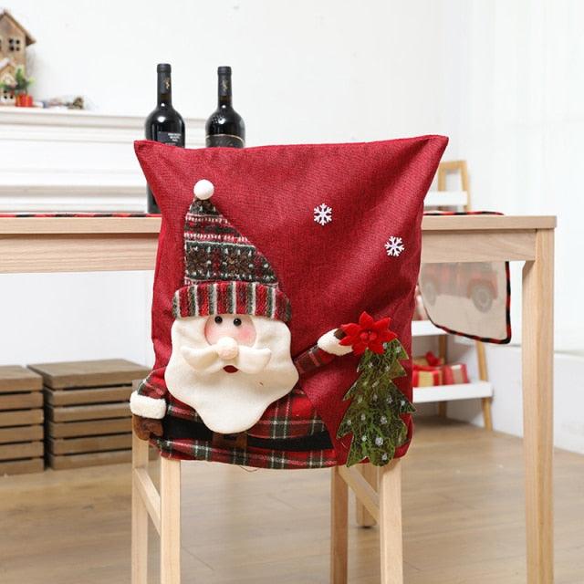 Stylish Chair Covers Christmas Santa Claus Chair Back Cover Christmas Dining Dinner Table Decoration New Year Party Supplies Dining Table Decoration for Home New Year Party Stevvex