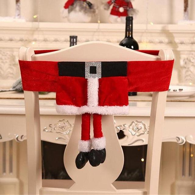 Stylish Chair Covers Christmas Santa Claus Chair Back Cover Christmas Dining Dinner Table Decoration New Year Party Supplies Dining Table Decoration for Home New Year Party Stevvex