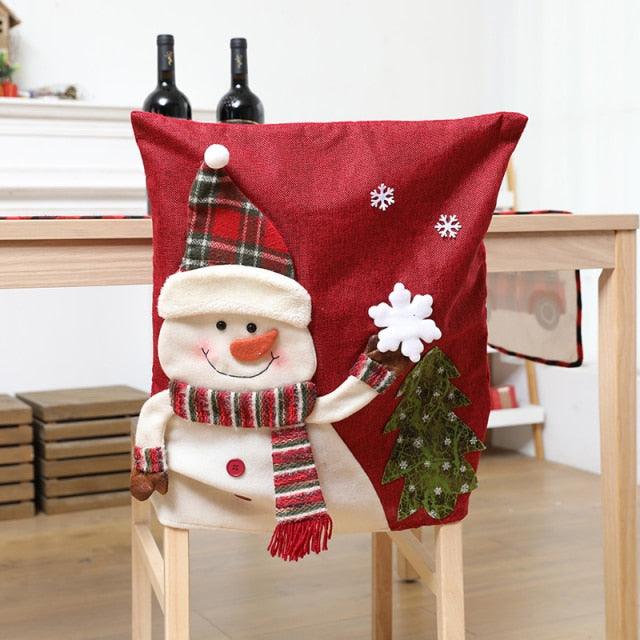 Stylish Chair Covers Christmas Santa Claus Chair Back Cover Christmas Dining Dinner Table Decoration New Year Party Supplies Dining Table Decoration for Home New Year Party Stevvex