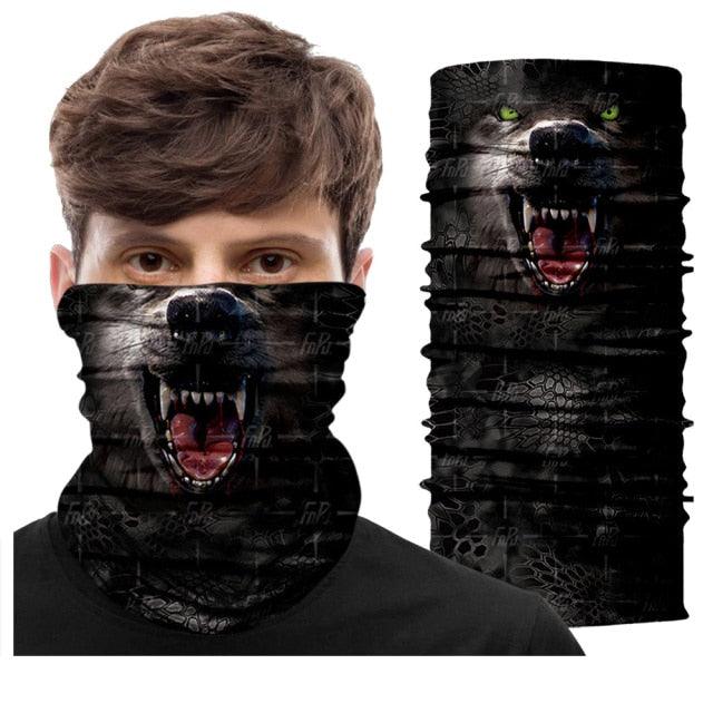 Summer Animal Bandana Neck Gaiter Tube Scarf Buff Party Halloween Half Mask Face Shield Sport Headband Balaclava Seamless Magic Head Scarf Breathable Bandana Turban Outdoor Hiking Quick-Dry Sweat Absorbing Scarves Multifunction Beanie Hat Stevvex