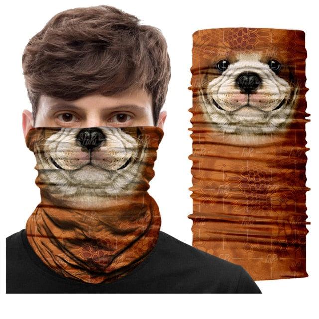 Summer Animal Bandana Neck Gaiter Tube Scarf Buff Party Halloween Half Mask Face Shield Sport Headband Balaclava Seamless Magic Head Scarf Breathable Bandana Turban Outdoor Hiking Quick-Dry Sweat Absorbing Scarves Multifunction Beanie Hat Stevvex