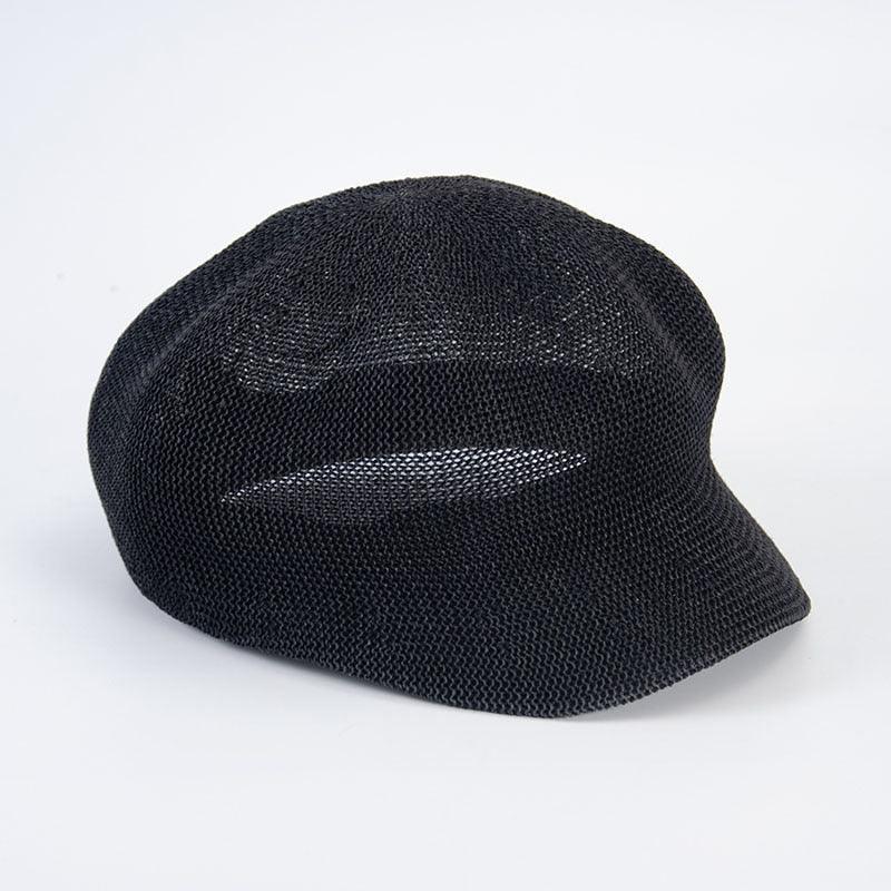 Summer Fashion Cap Straw Women Cap Adjustable Beret Mesh Breathable Berets Women Autumn Winter Hat Retro Pure Color Beanie Outdoor Beige Hat 56-58cm Stevvex