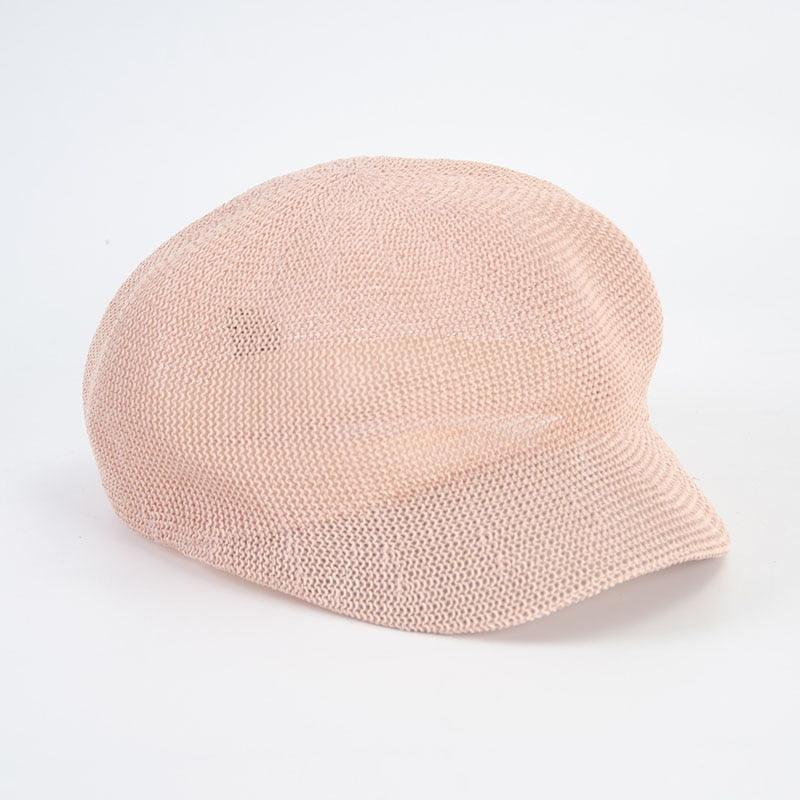 Summer Fashion Cap Straw Women Cap Adjustable Beret Mesh Breathable Berets Women Autumn Winter Hat Retro Pure Color Beanie Outdoor Beige Hat 56-58cm Stevvex