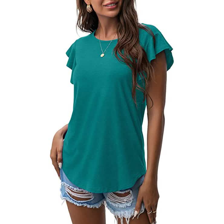 Summer Knit Ruffle Short Sleeve Top DailySale