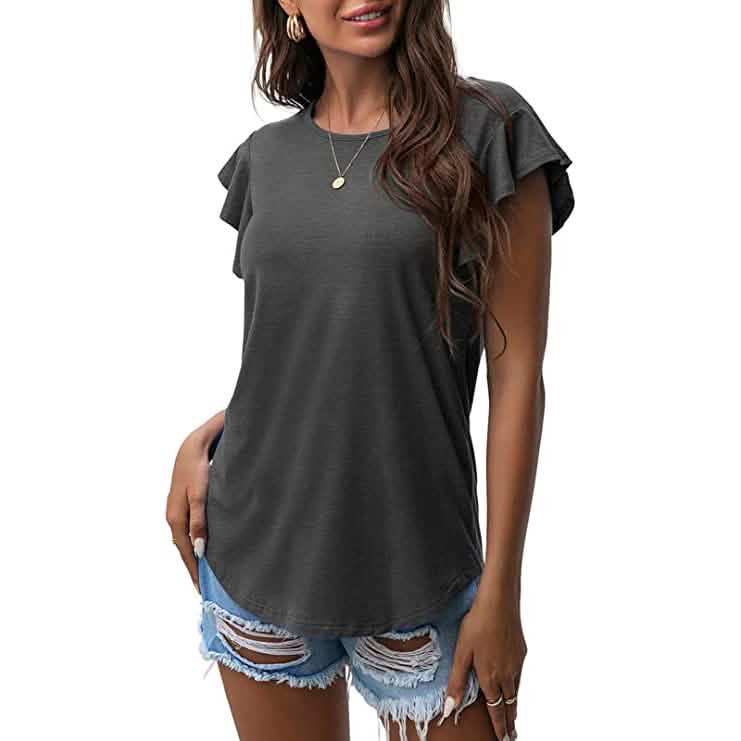 Summer Knit Ruffle Short Sleeve Top DailySale