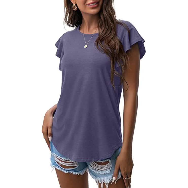 Summer Knit Ruffle Short Sleeve Top DailySale