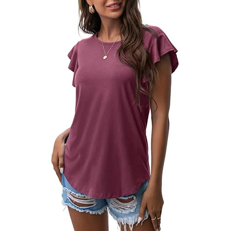 Summer Knit Ruffle Short Sleeve Top DailySale