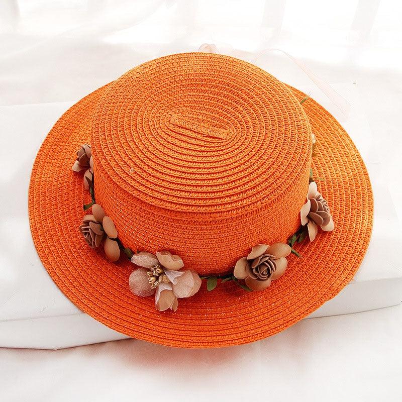 Summer New Sun Hat Stylish Bowknot Straw Hat For Women Beach Caps Parent-child Summer New Women's Sun Hat Bucket Cap Beige Flowers Ribbon Party Straw Hat For Women Stevvex