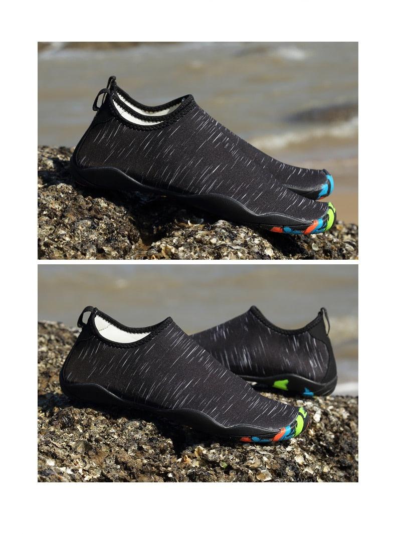 Summer Outdoor Mens Sports Water Shoes Non-Slip Beach Shoes Barefoot Upstream Shoes Quick-Dry Aqua Sock Barefoot For Beach Swim River Pool Lake Hiking Kayaking Surfing Stevvex