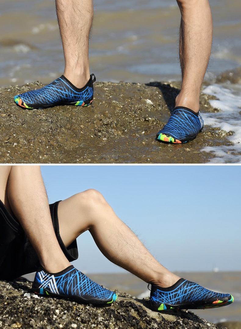 Summer Outdoor Mens Sports Water Shoes Non-Slip Beach Shoes Barefoot Upstream Shoes Quick-Dry Aqua Sock Barefoot For Beach Swim River Pool Lake Hiking Kayaking Surfing Stevvex