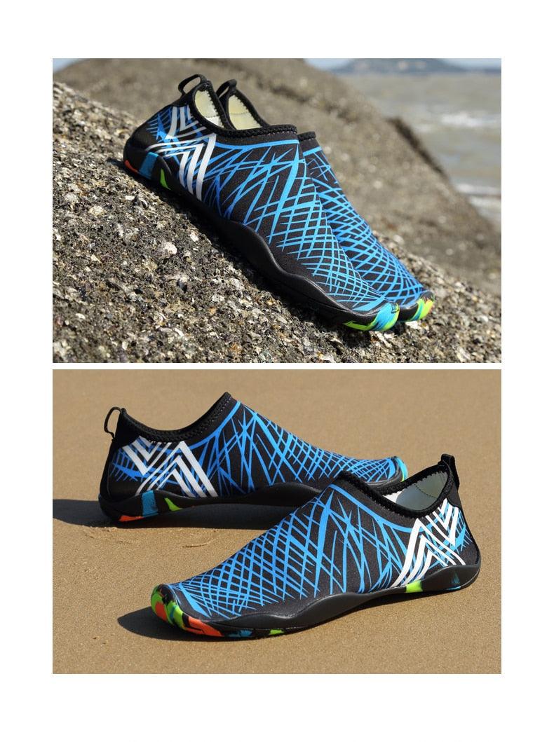 Summer Outdoor Mens Sports Water Shoes Non-Slip Beach Shoes Barefoot Upstream Shoes Quick-Dry Aqua Sock Barefoot For Beach Swim River Pool Lake Hiking Kayaking Surfing Stevvex